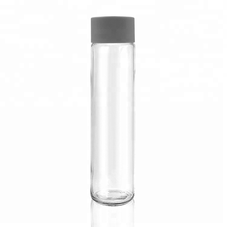 Tall slim 800ml clear voss glass drinking water bottle for beverage