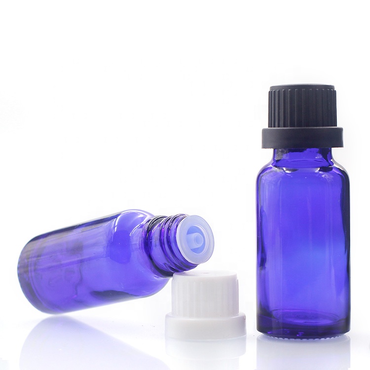 Tamper Evident Screw Cap Amber Glass 20 Ml Essential Oil Dropper Bottle For Cosmetic