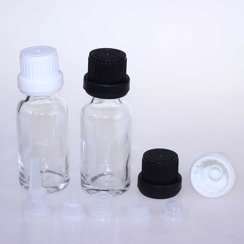 Tamper Evident Screw Cap Amber Glass 20 Ml Essential Oil Dropper Bottle For Cosmetic