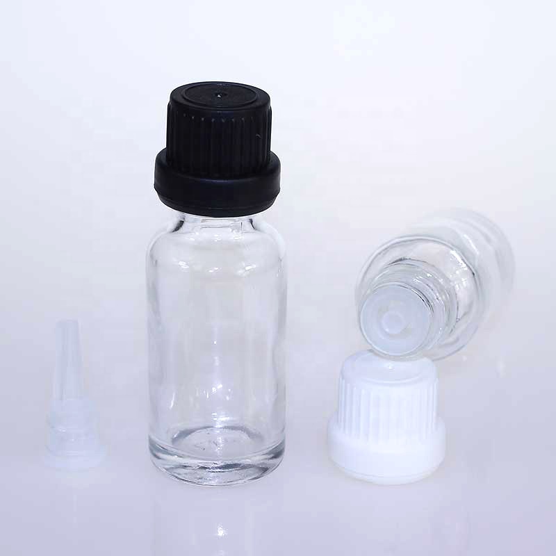 Tamper Evident Screw Cap Amber Glass 20 Ml Essential Oil Dropper Bottle For Cosmetic