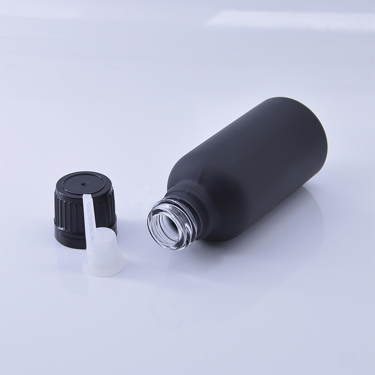 Tamper proof matte black essential oil bottle 10ml 15ml 30ml 50ml 100ml