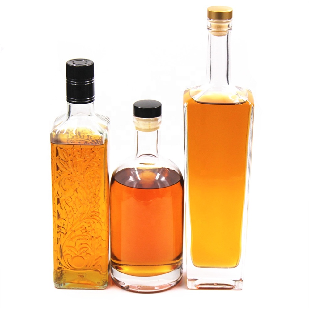 Taper tall exclusive delicate 750ml vodka liquor glass bottle