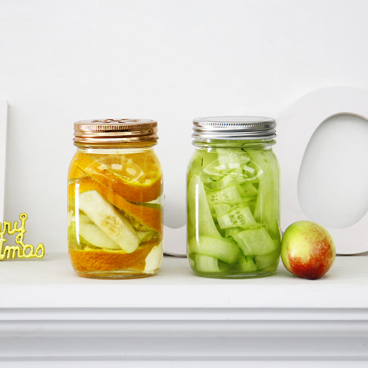 Tapered 16 oz Airtight Glass Mason Jars With Two Piece Lid Canning Jars for Vacuum Storage Honey Spices