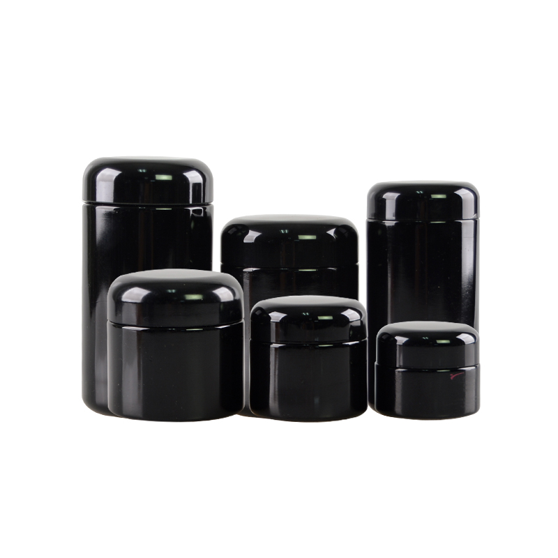 Taro Cover Container Cream Jar Herbs Seeds Ultraviolet Glass 30g 60g 120g 200g 250g 300g Body Cream Dark Violet Jar Round Shape