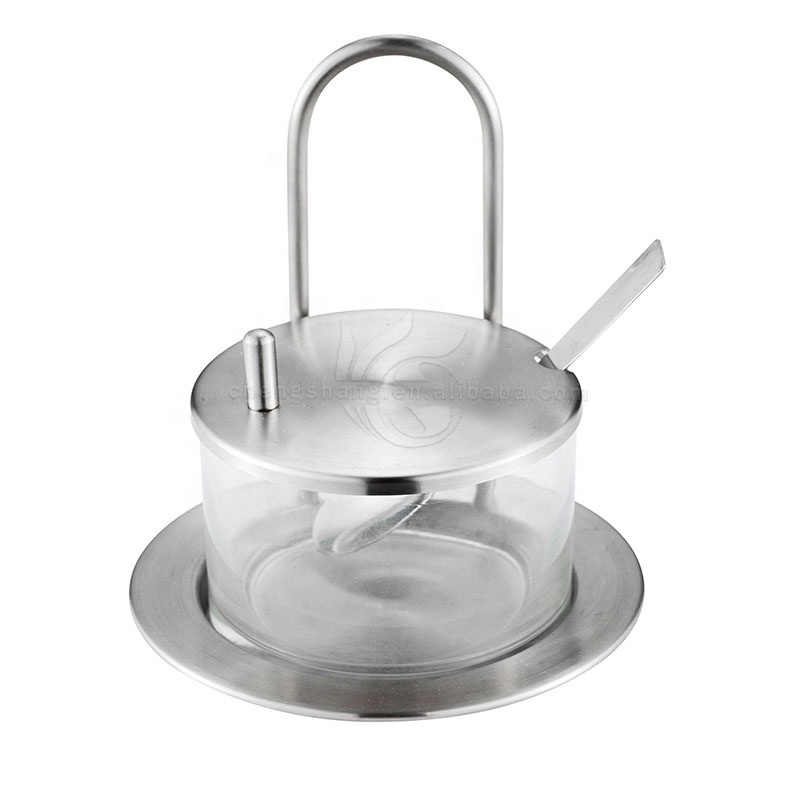 Tea Coffee Sugar Bowl Stainless Steel Sugar Container Candy Pot with Spoon
