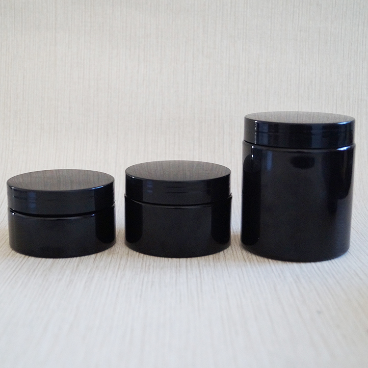 Teeth whitening charcoal powder container 100g plastic jar black cosmetic jars plastic