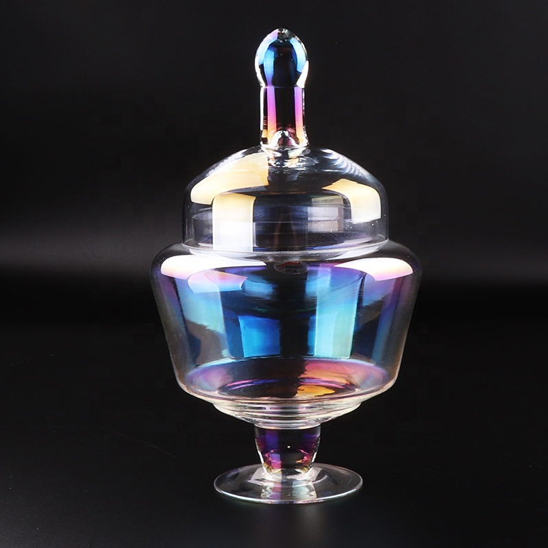 Telsen New design high foot glass wedding jars with lid glass food container candy jars nuts glass jars