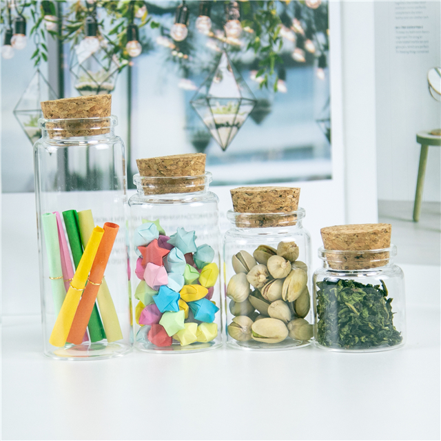 The Bayonet Glass Bottle with Cork Includes 50ml 80ml 100ml 150ml,can Hold Food Jewelry and Liquid and can be Customized Logo