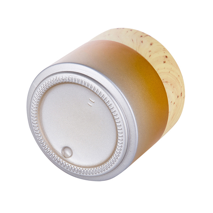 Thick 100ml 3.5oz glass cream jar with black silver cap for cosmetics packaging