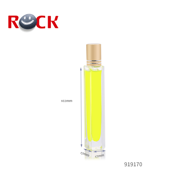 Thick Bottom 10ml Square Roll On Essential Oil Bottle Square Roller Bottle With Metal Roller Ball