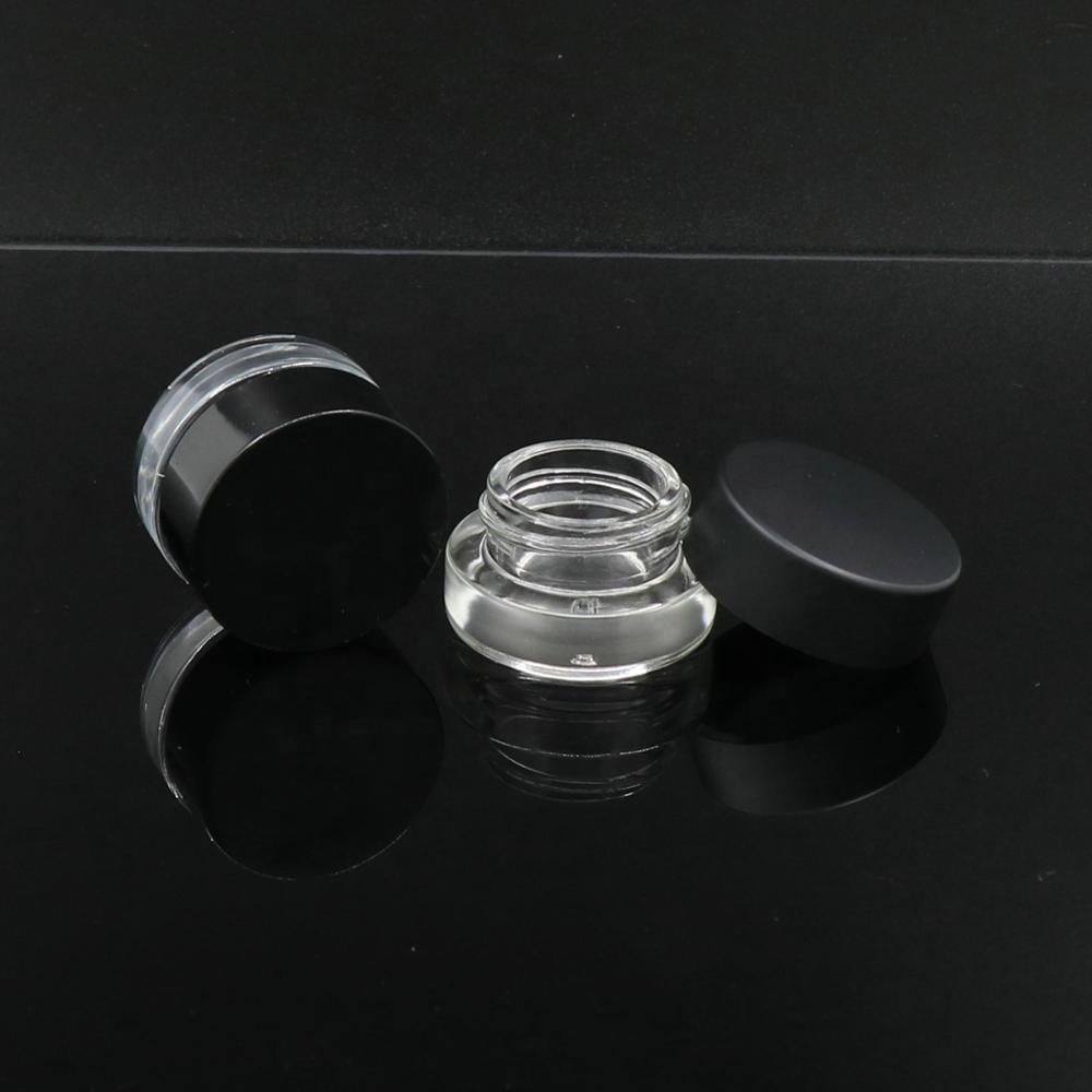 Thick Bottom Low Profile 7ml 10ml Glass Concentrate Jars Frasco de ojos 3ml 5ml small container for CBD wax oil medical oils