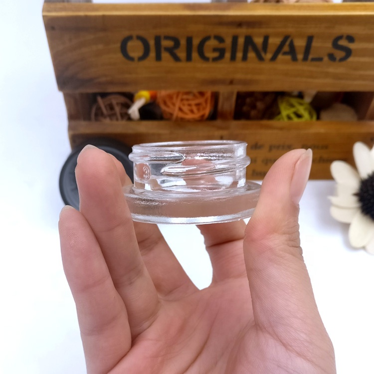 Thick Bottom Low Profile 7ml vacuum Glass Concentrate Jars 5ml Air tight container for medical oils rosins waxes saucy diamonds