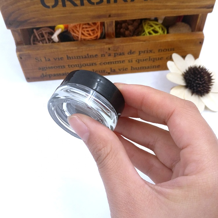 Thick Bottom Low Profile 7ml vacuum Glass Concentrate Jars 5ml Air tight container for medical oils rosins waxes saucy diamonds