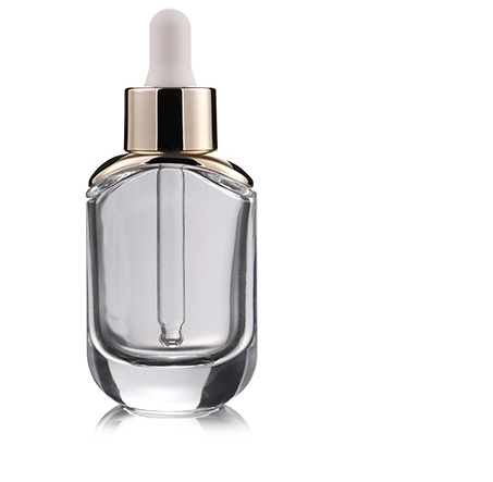 Thick Bottom Transparent 30ml Empty Glass Cosmetic Bottle Square Dropper Empty Essence Essential Oil Bottle