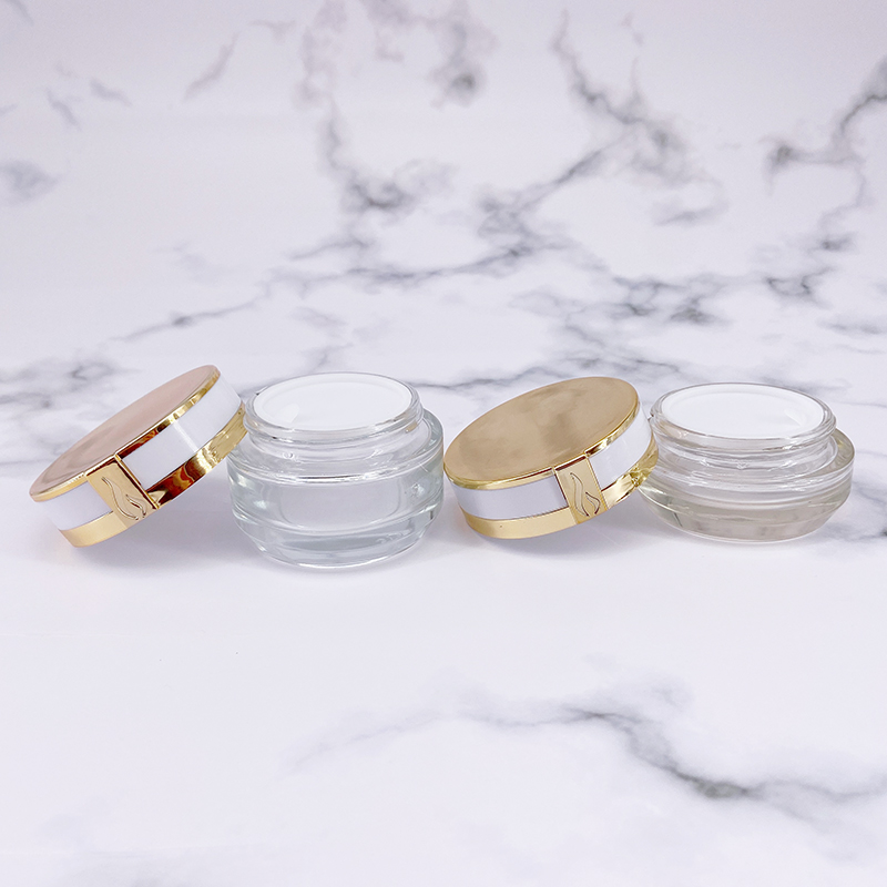 Thick Bottom Transparent Skin Care Set Empty Glass Cosmetic Bottle Empty Cream Essence Oil Bottle