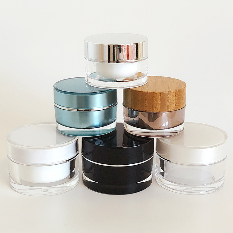 Thick Double Wall Clear Acrylic 15 30 50 Ml 2 Oz Plastic Cosmetic Jar For Cream