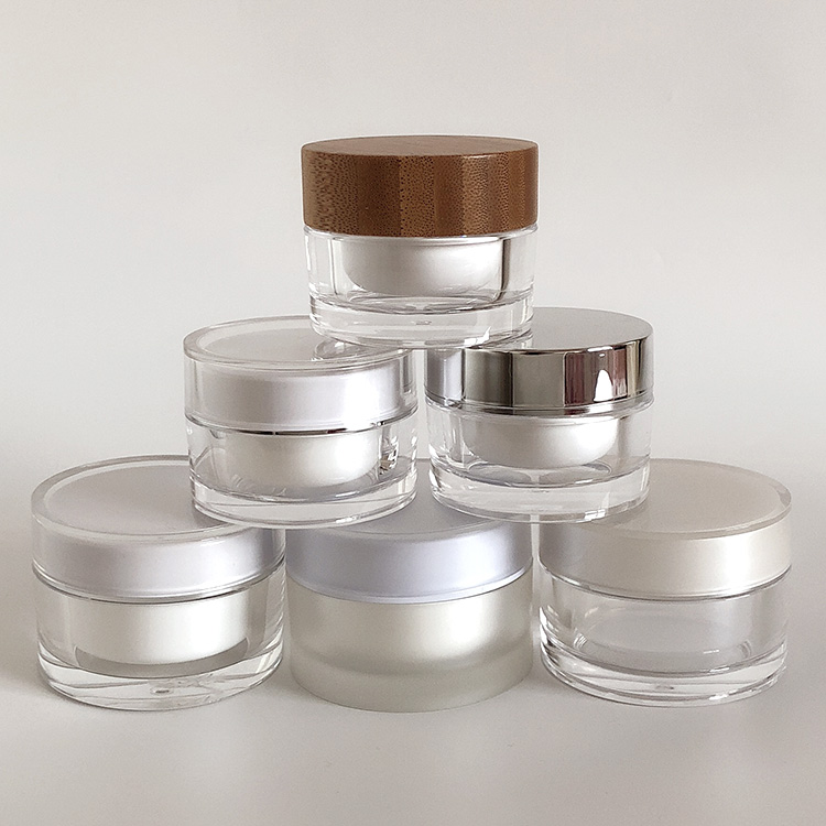 Thick Double Wall Clear Acrylic 15 30 50 Ml 2 Oz Plastic Cosmetic Jar For Cream