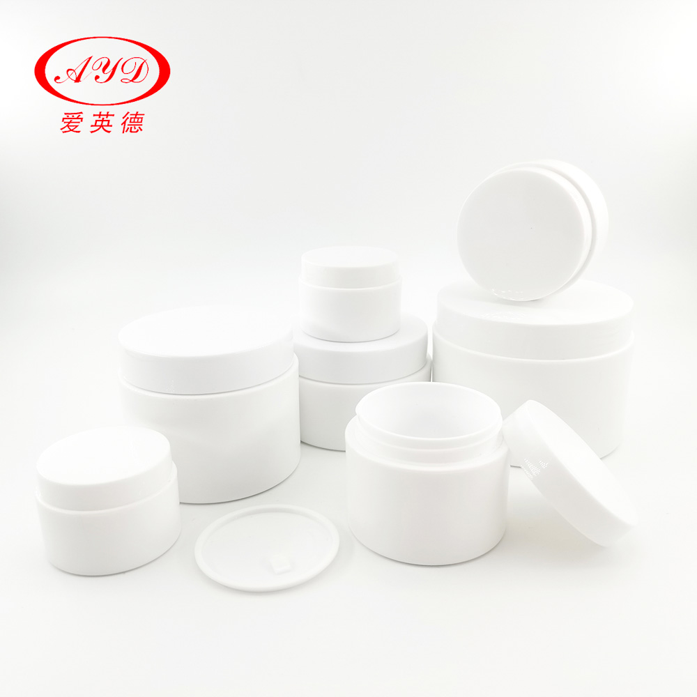 Thick Wall Cream Jar Double Wall Matte White PP Jar With Spoon 10g 20g 30g 50g 100g
