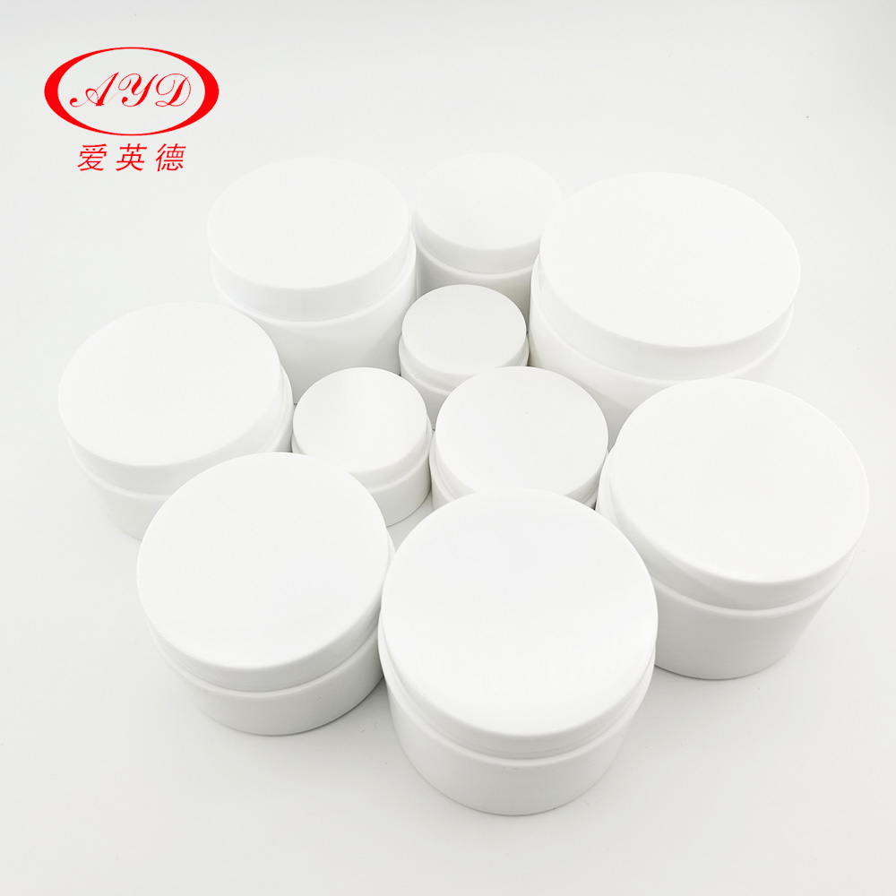 Thick Wall Cream Jar Double Wall Matte White PP Jar With Spoon 10g 20g 30g 50g 100g