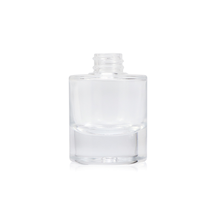 Thick bottom 1 oz 30ml clear blue flat shoulder cylinder glass dropper bottle for serum essential oil