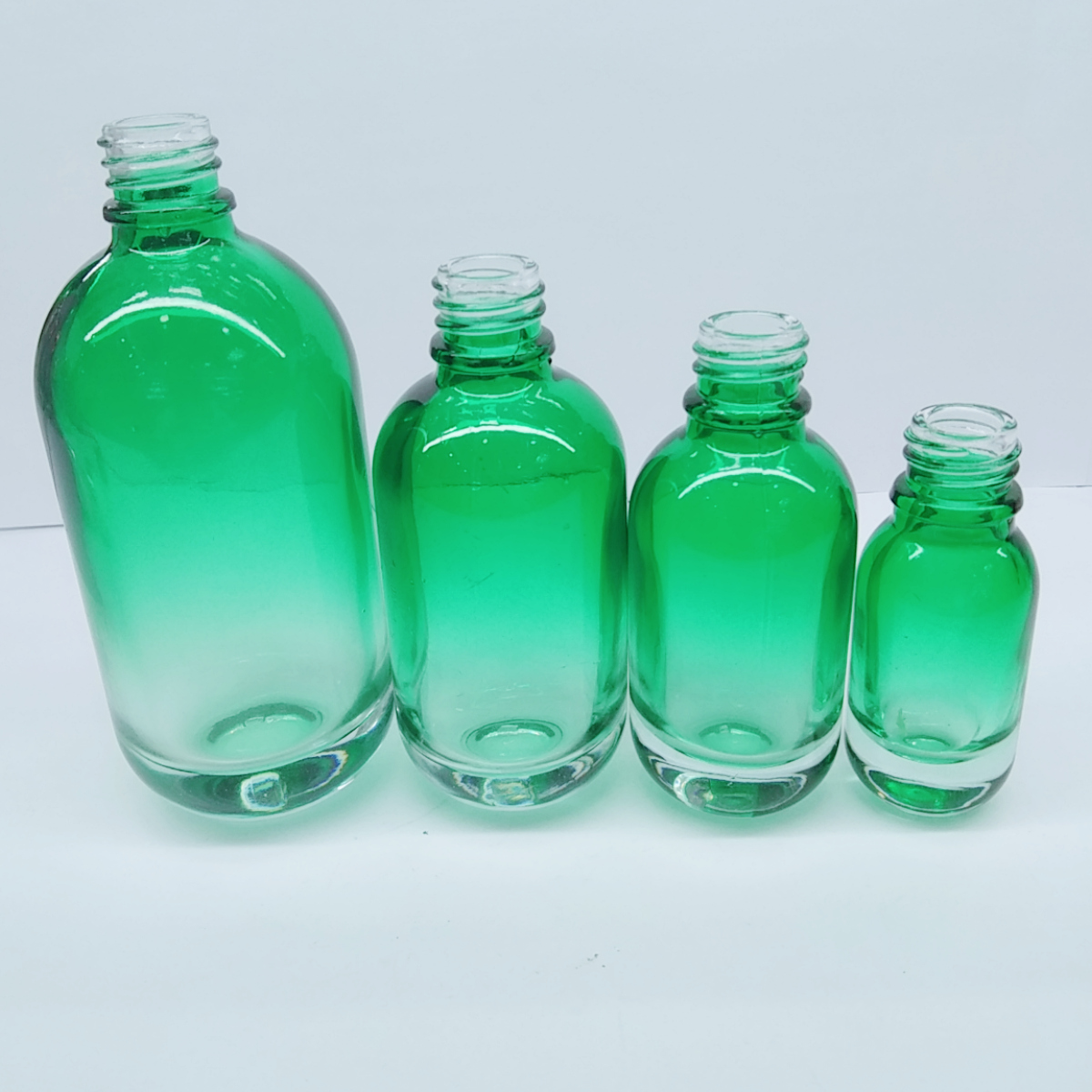 Thick bottom gradient green essential oil dropper glass bottle for 10ml 20ml 30ml 50ml 100ml