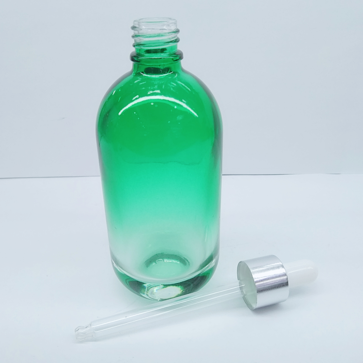 Thick bottom gradient green essential oil dropper glass bottle for 10ml 20ml 30ml 50ml 100ml