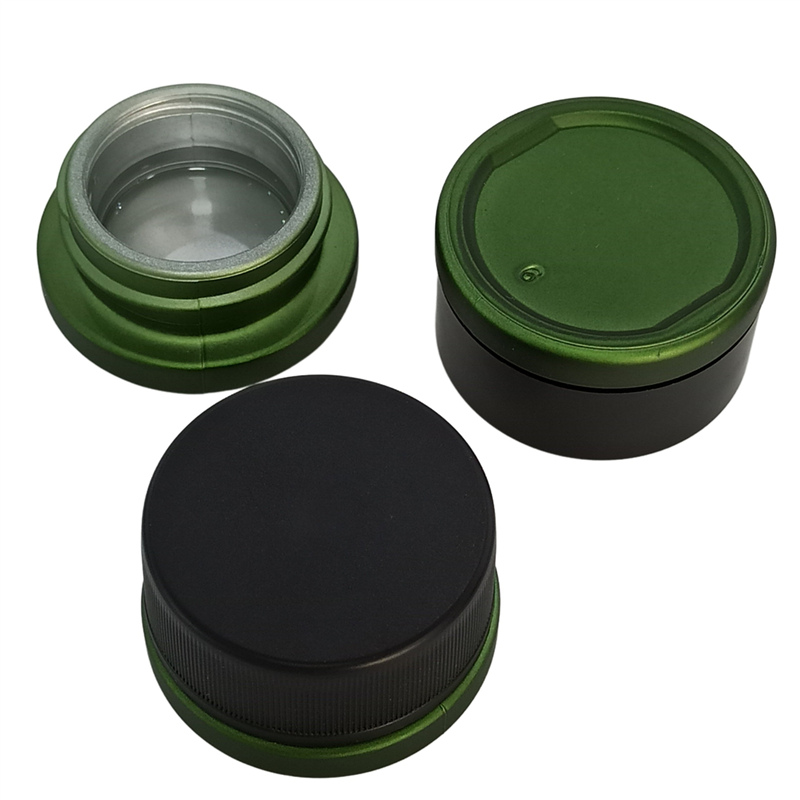 Thick bottom small cbd oil concentrate container 5g uv black white colored childproof glass jar