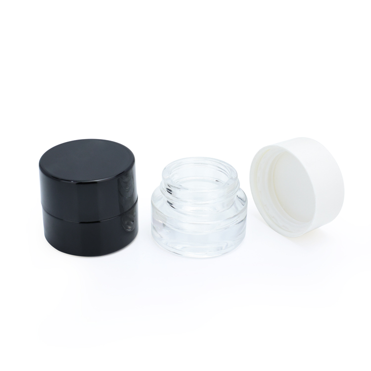 Thick bottom small wax concentrate container 5g uv black white colored childproof glass jar