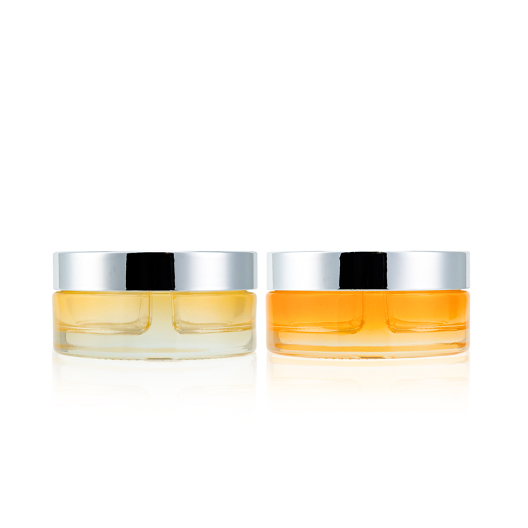 Thick glass double chamber skincare container 20g 85g empty cosmetic face body cream jar with plastic lip