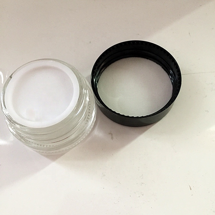 Thick glass skincare packaging round 5g small cosmetic sample glass eye cream jar LA002