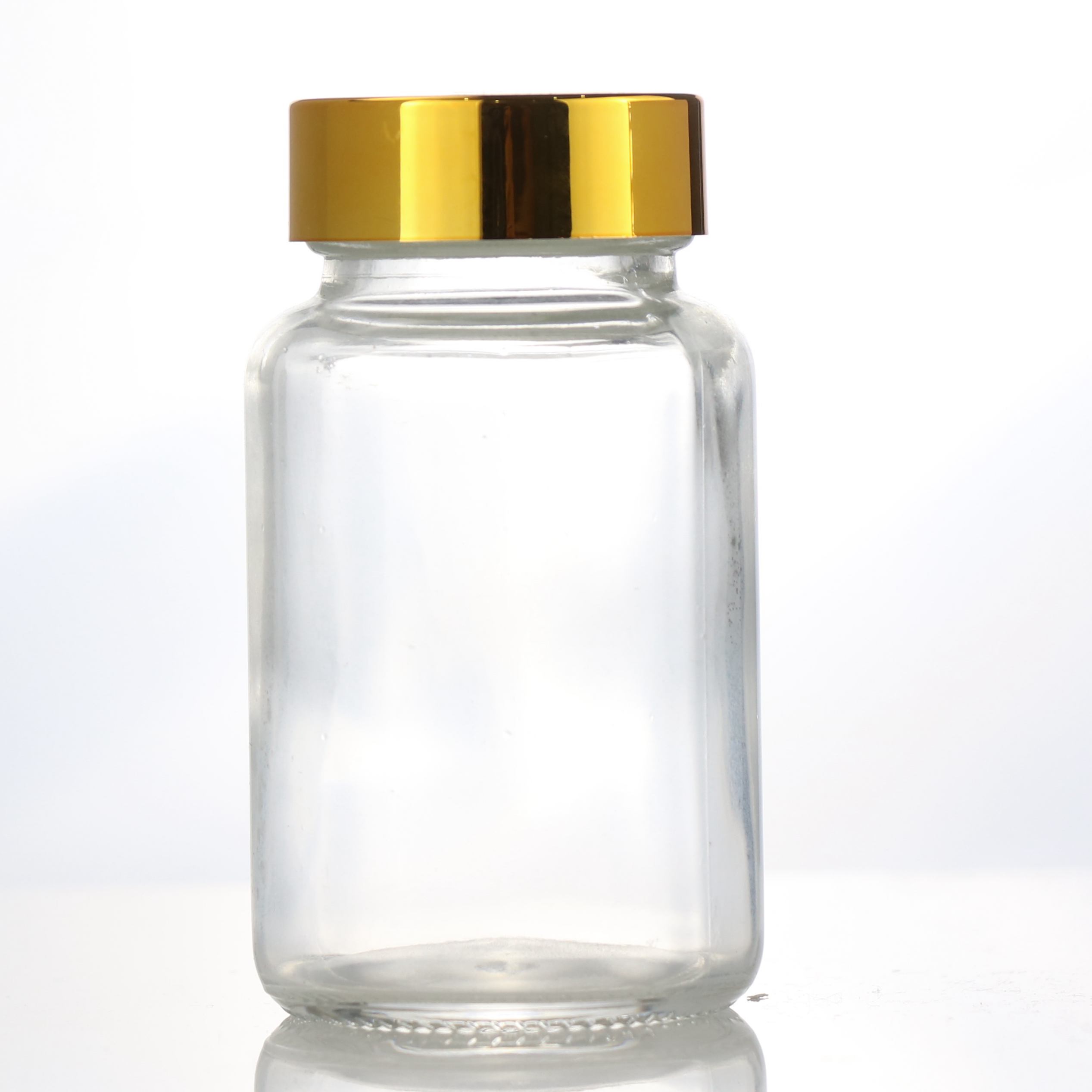 Thick wall 120ml glass amber pill bottle frosted glass tablet bottle Capsules Container Medicine and seal