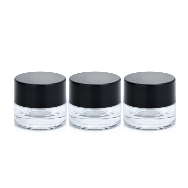 Thick wall custom 5g 5ml round wide mouth mini cosmetic eye cream glass jar with child resistant lip