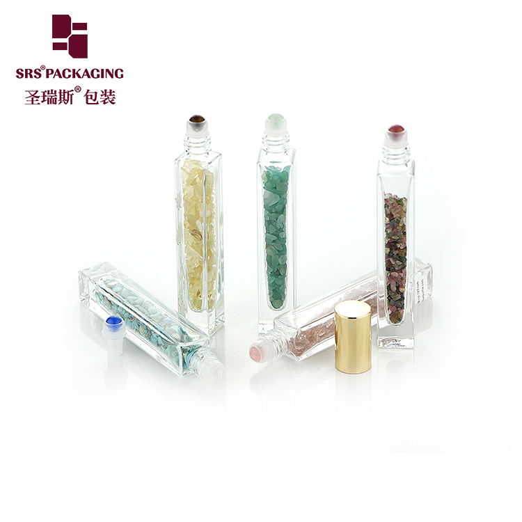Thick wall glass 10ml square perfume container essential oil roll on bottle