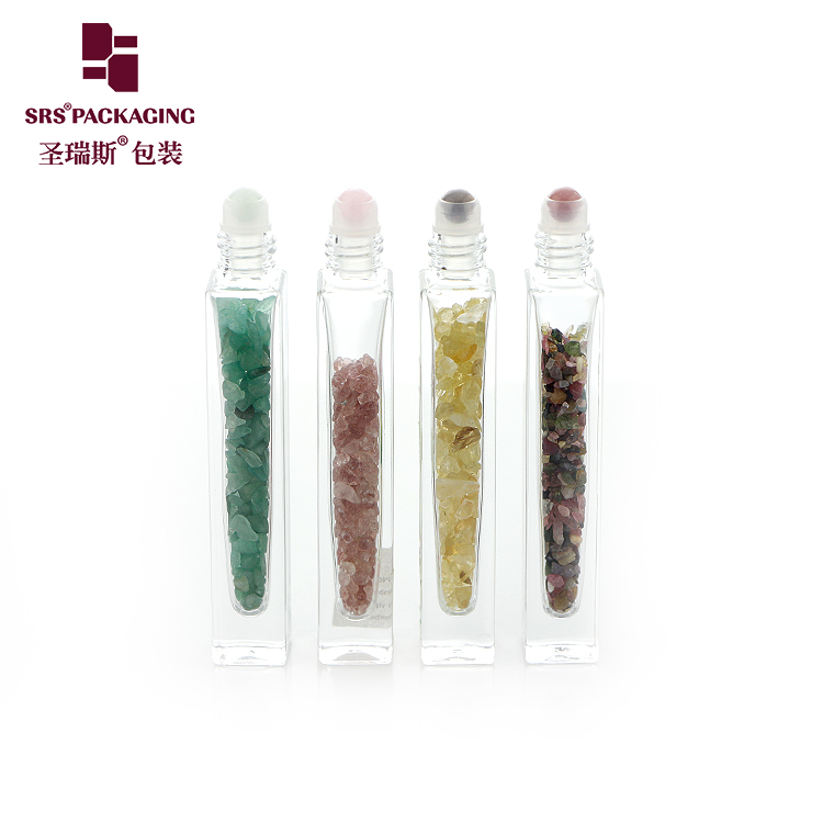 Thick wall glass 10ml square perfume container essential oil roll on bottle