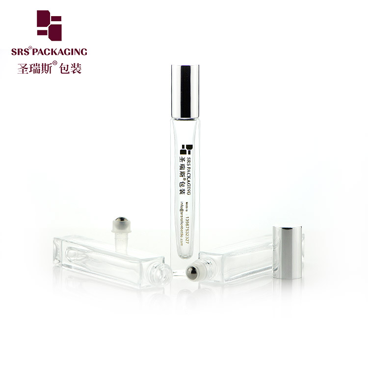 Thick wall glass 10ml square perfume container essential oil roll on bottle