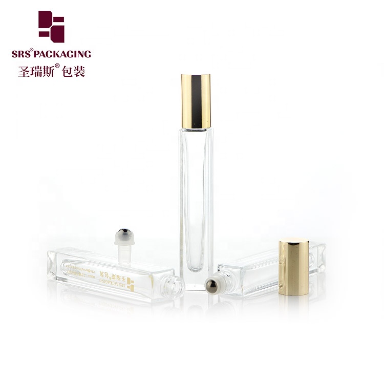Thick wall glass 10ml square perfume container essential oil roll on bottle