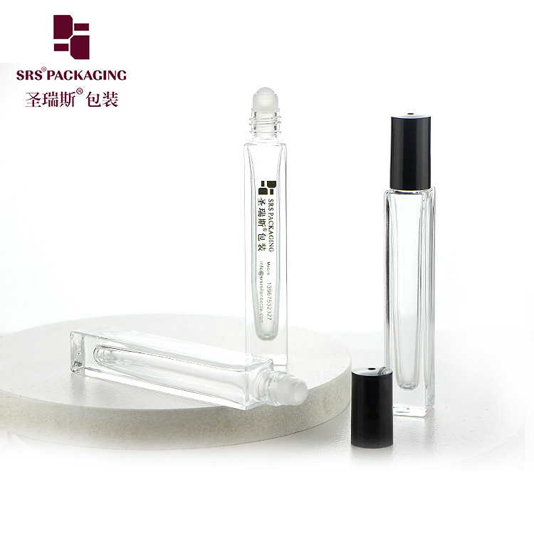 Thick wall glass 10ml square perfume container essential oil roll on bottle