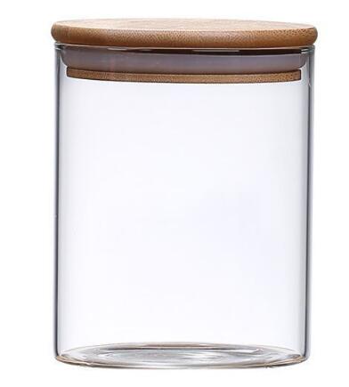 Thickened Transparent Glass Jars With Bamboo Lids Glass Storage Canisters Cereal Containers For Pantry And Kitchen Organization
