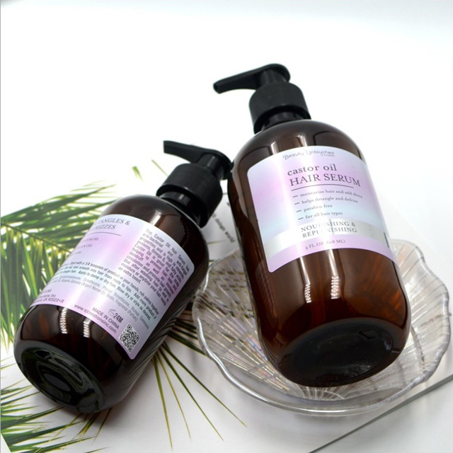 Thickened plastic 8 oz plastic lotion bottles frosted with custom color