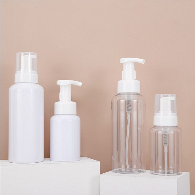 Thickened plastic 8 oz plastic lotion bottles frosted with custom color