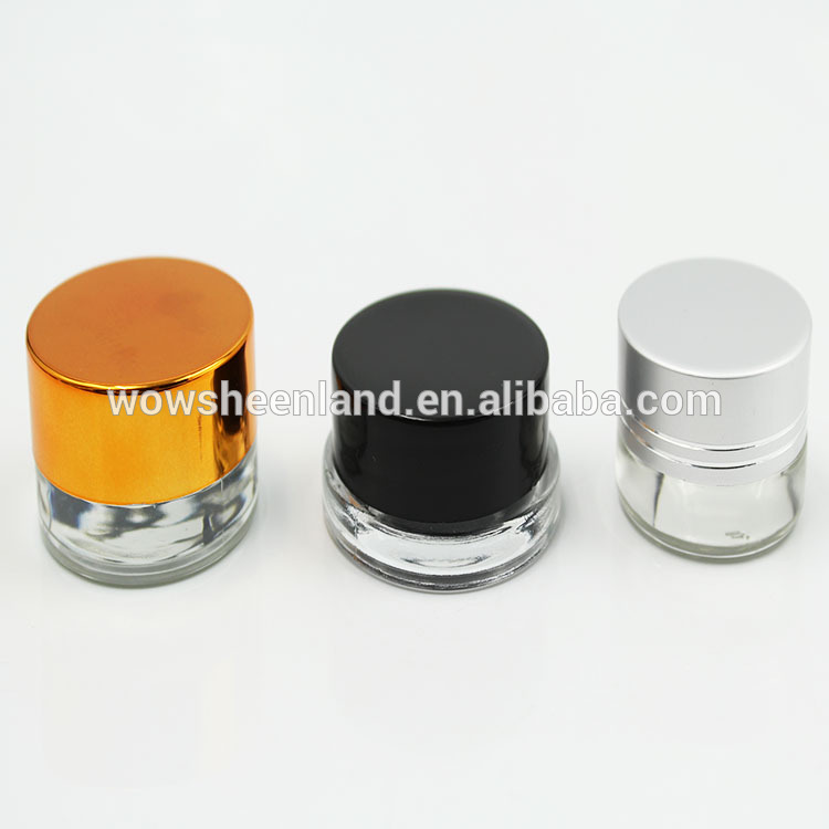 Thicker Bottom Design High Quality Clear 3g 5g 10g Gass Cream Jar With Colors ABS Plastic Lid