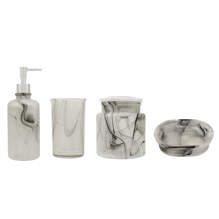 Three-piece toiletries glass bottles super smart design glass jars enjoying comfortable life