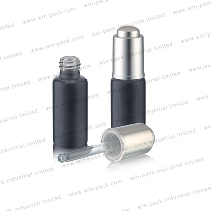 Tincture Bottles UV Glass with Plastic 5ml 15ml Black Dropper Essential Oil Screen Printing Personal Care Pump Dropper for Serum