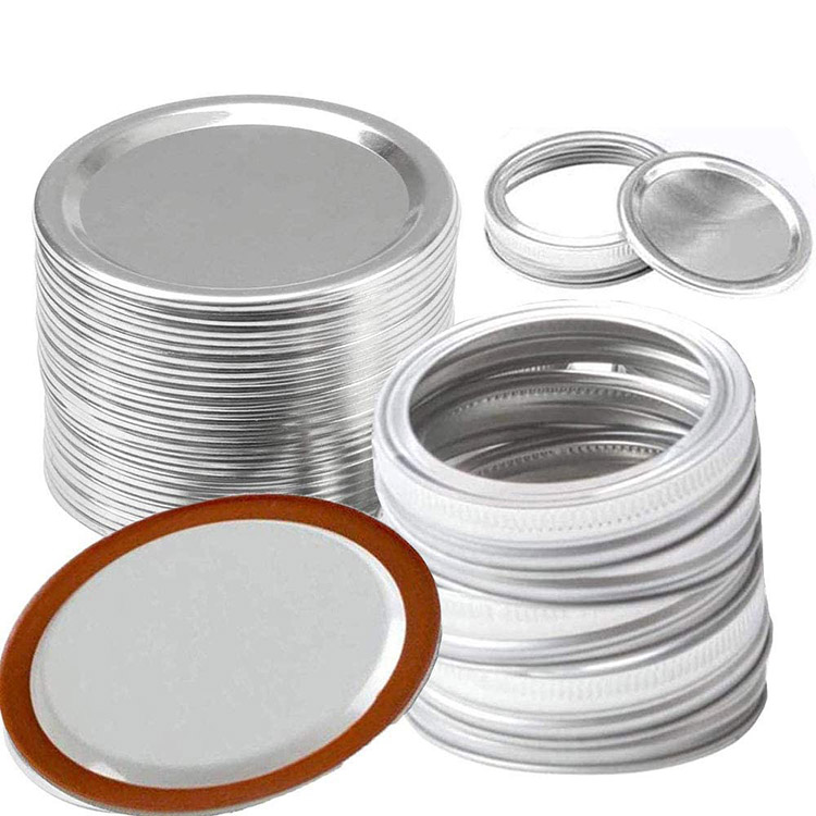 Tinplate Mason Jar Lids for Small Bowls Cans Seal Lids Reusable 70mm Regular Wide Mouth Leak-Proof Seal Mason Canning Cover
