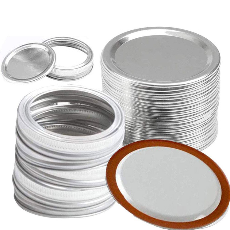 Tinplate Mason Jar Lids for Small Bowls Cans Seal Lids Reusable 70mm Regular Wide Mouth Leak-Proof Seal Mason Canning Cover
