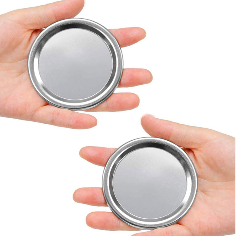 Tinplate Mason Jar Lids for Small Bowls Cans Seal Lids Reusable 70mm Regular Wide Mouth Leak-Proof Seal Mason Canning Cover