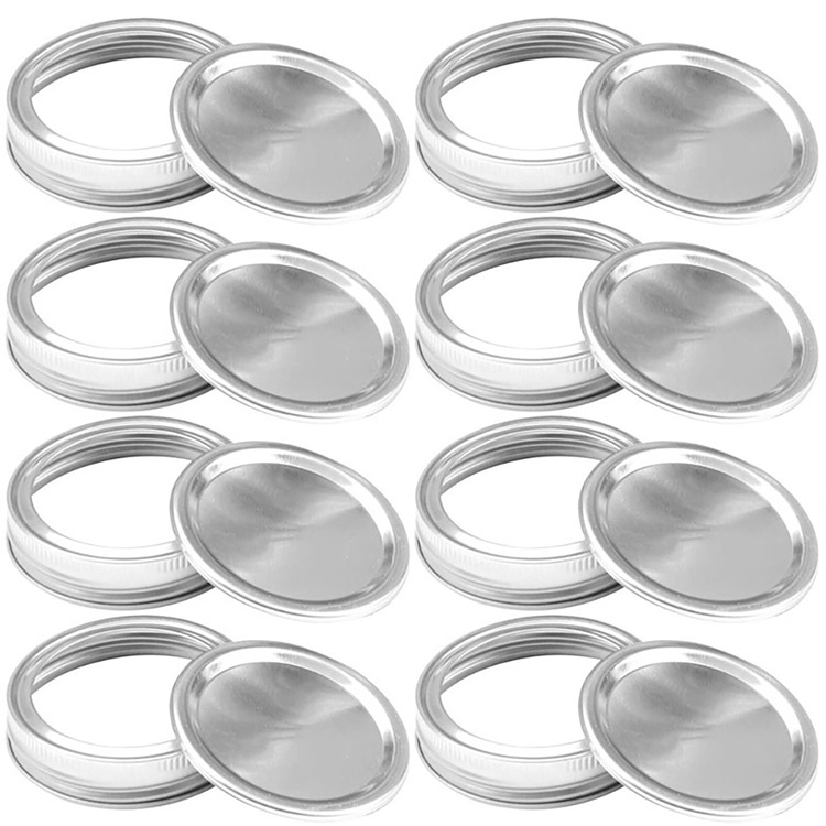 Tinplate Mason Jar Lids for Small Bowls Cans Seal Lids Reusable 70mm Regular Wide Mouth Leak-Proof Seal Mason Canning Cover