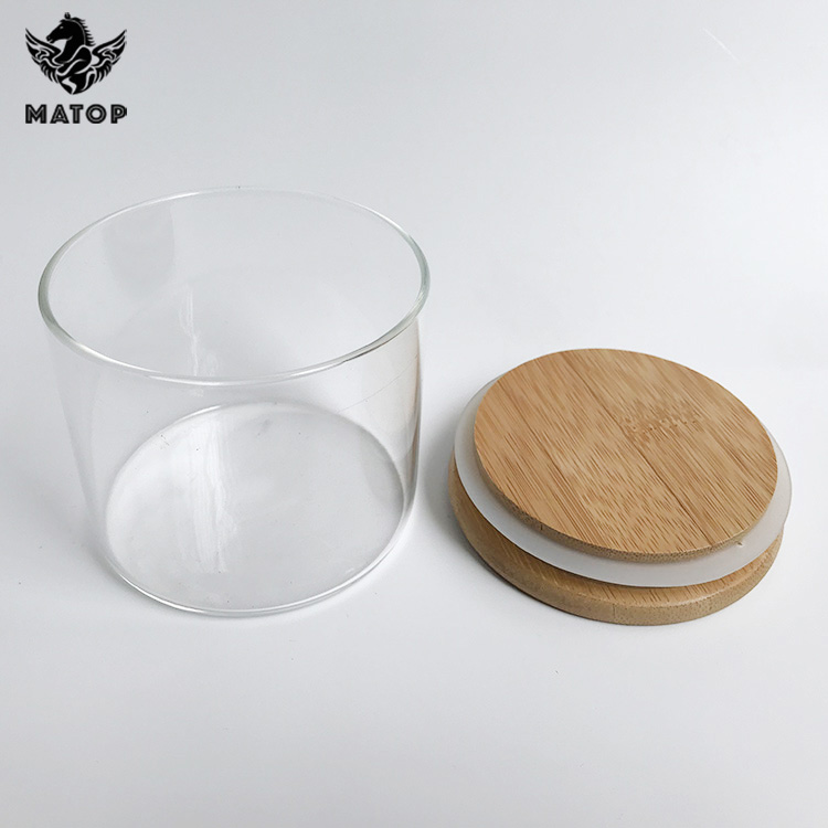 Tobacco packaging flower glass jar with bamboo lid