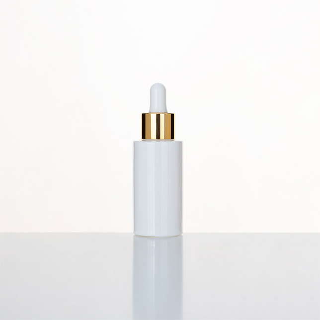 Top Dropper Pipette Wholesglass, 1 Oz White Glass Essential Oil Bottle With Wood Lid/