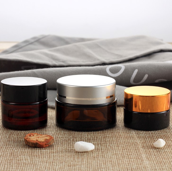 Top Grade 20g 30g 50g Tawny Glass Cream Jar Face Cream Jar Cosmetics Bottle Eye Cream Jar Perfume Bottle